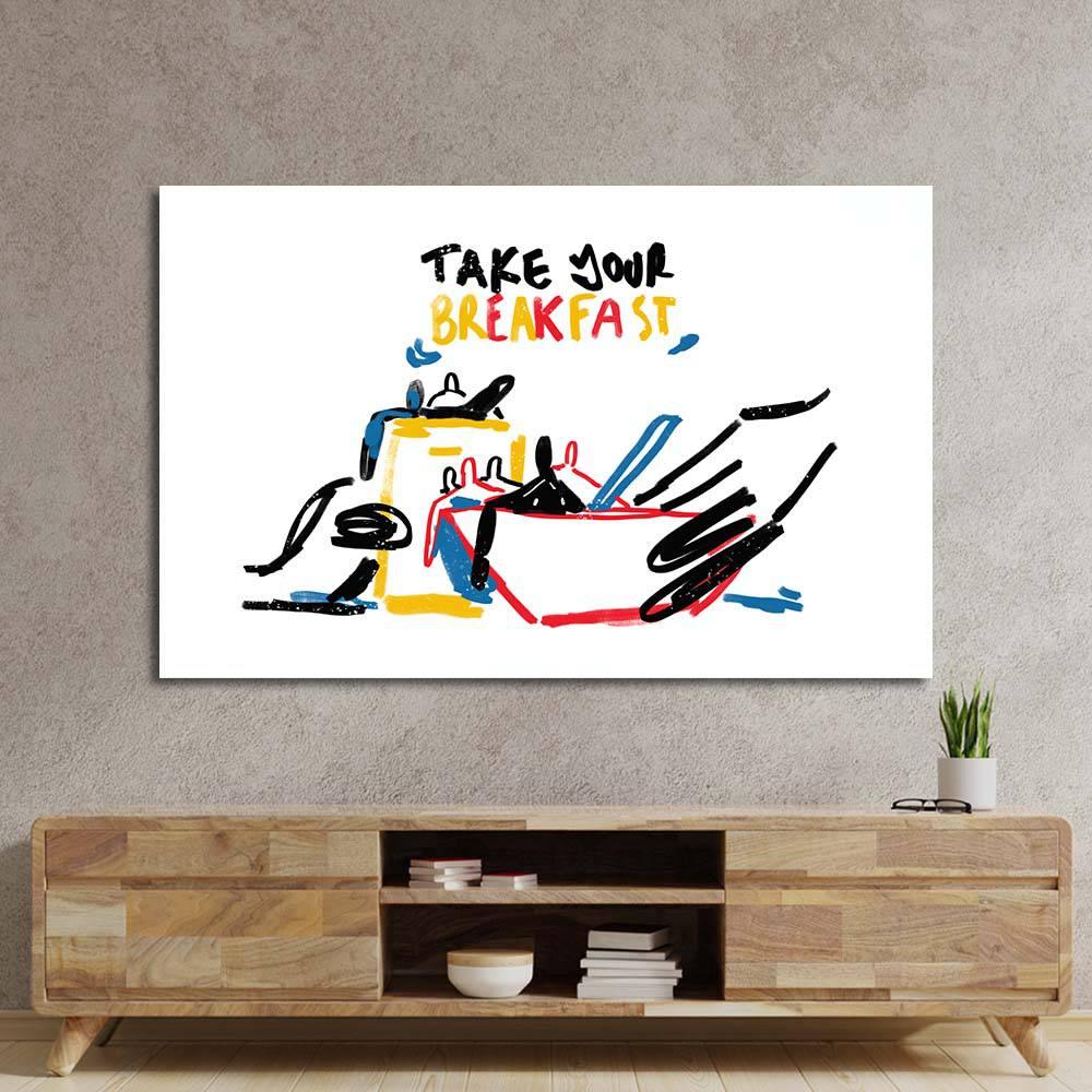 Take your Breakfast Abstract Glass Wall Art - DIY - CreoGlass®