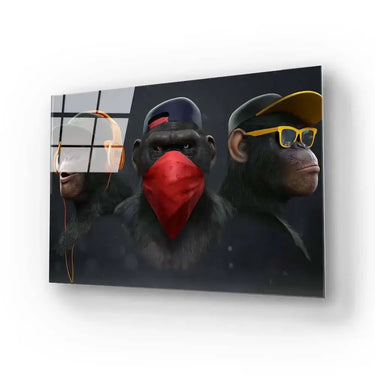 Three Wise Monkeys Glass Wall Art - DIY - CreoGlass®