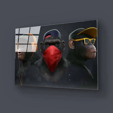 Three Wise Monkeys Glass Wall Art - DIY - CreoGlass®
