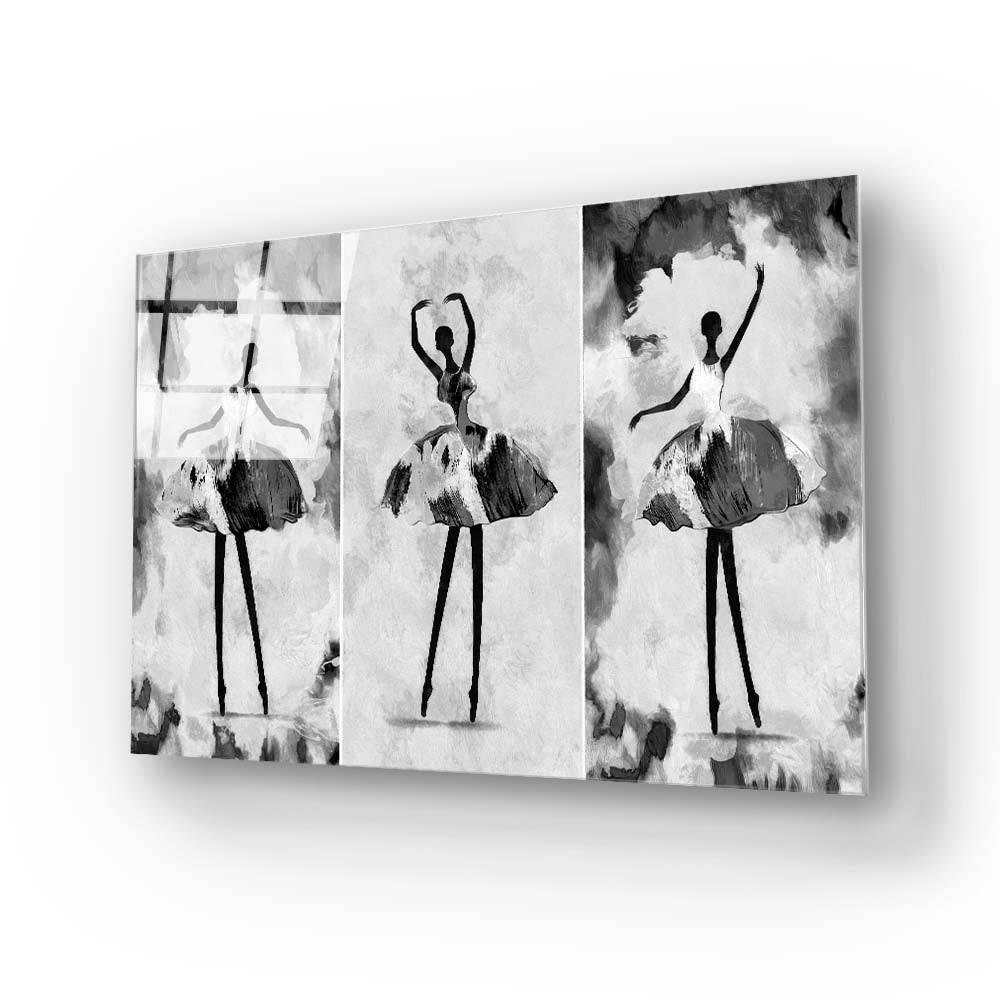 Trio of Ballerina Silhouettes Glass Wall Art - DIY - CreoGlass®