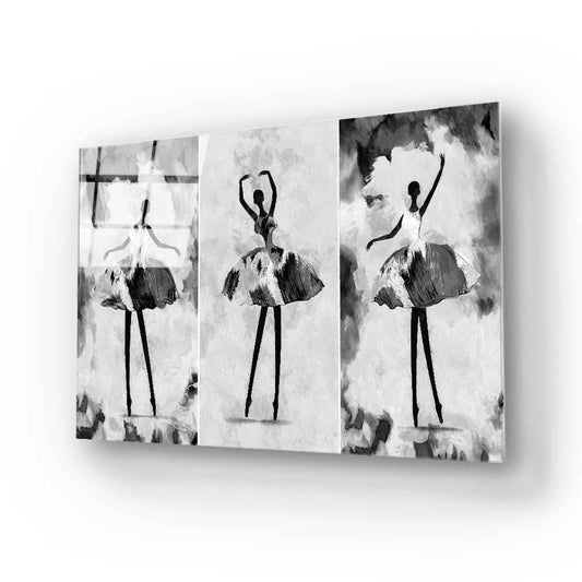 Trio of Ballerina Silhouettes Glass Wall Art - DIY - CreoGlass®