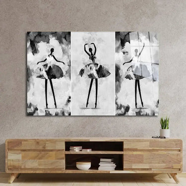 Trio of Ballerina Silhouettes Glass Wall Art - DIY - CreoGlass®