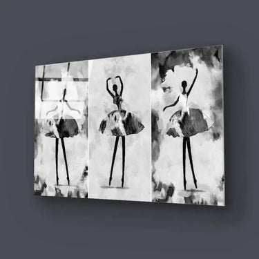 Trio of Ballerina Silhouettes Glass Wall Art - DIY - CreoGlass®
