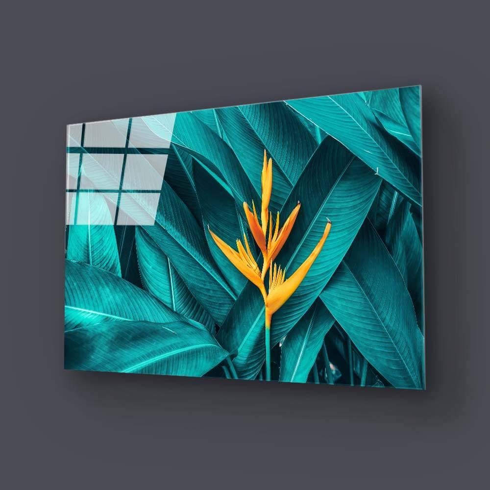 Tropical Leaves Colourful Flower Glass Wall Art - DIY - CreoGlass®