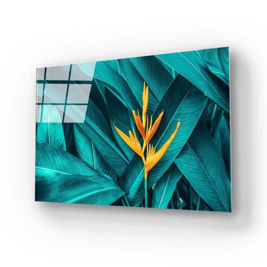 Tropical Leaves Colourful Flower Glass Wall Art - DIY - CreoGlass®