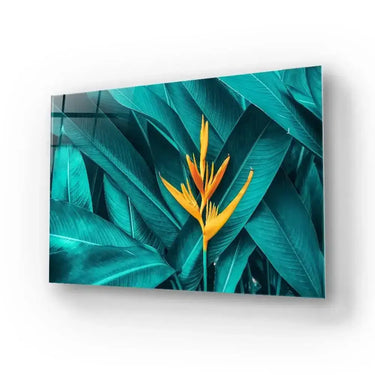 Tropical Leaves Colourful Flowers Glass Wall Art - DIY - CreoGlass®