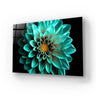 Turquoise Dahlia Glass Wall Art - Landscape Sizes - DIY - CreoGlass®