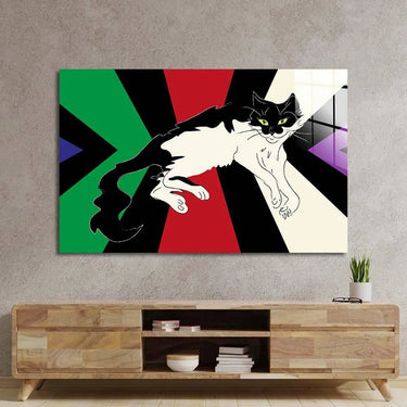Tuxedo Cat Glass Wall Art - DIY - CreoGlass®