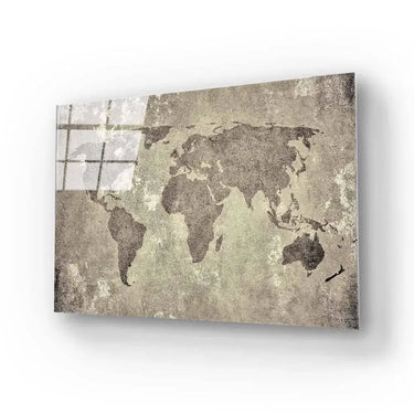 Vintage World Map Glass Wall Art - DIY - CreoGlass®