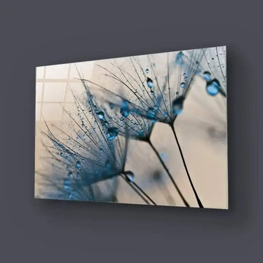 Water Droplets On Dandelion Glass Wall Art - DIY - CreoGlass®