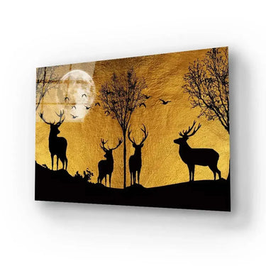 3 Deer Forest Glass Wall Art - DIY - CreoGlass®