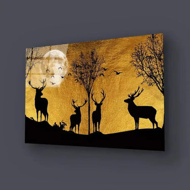 3 Deer Forest Glass Wall Art - DIY - CreoGlass®