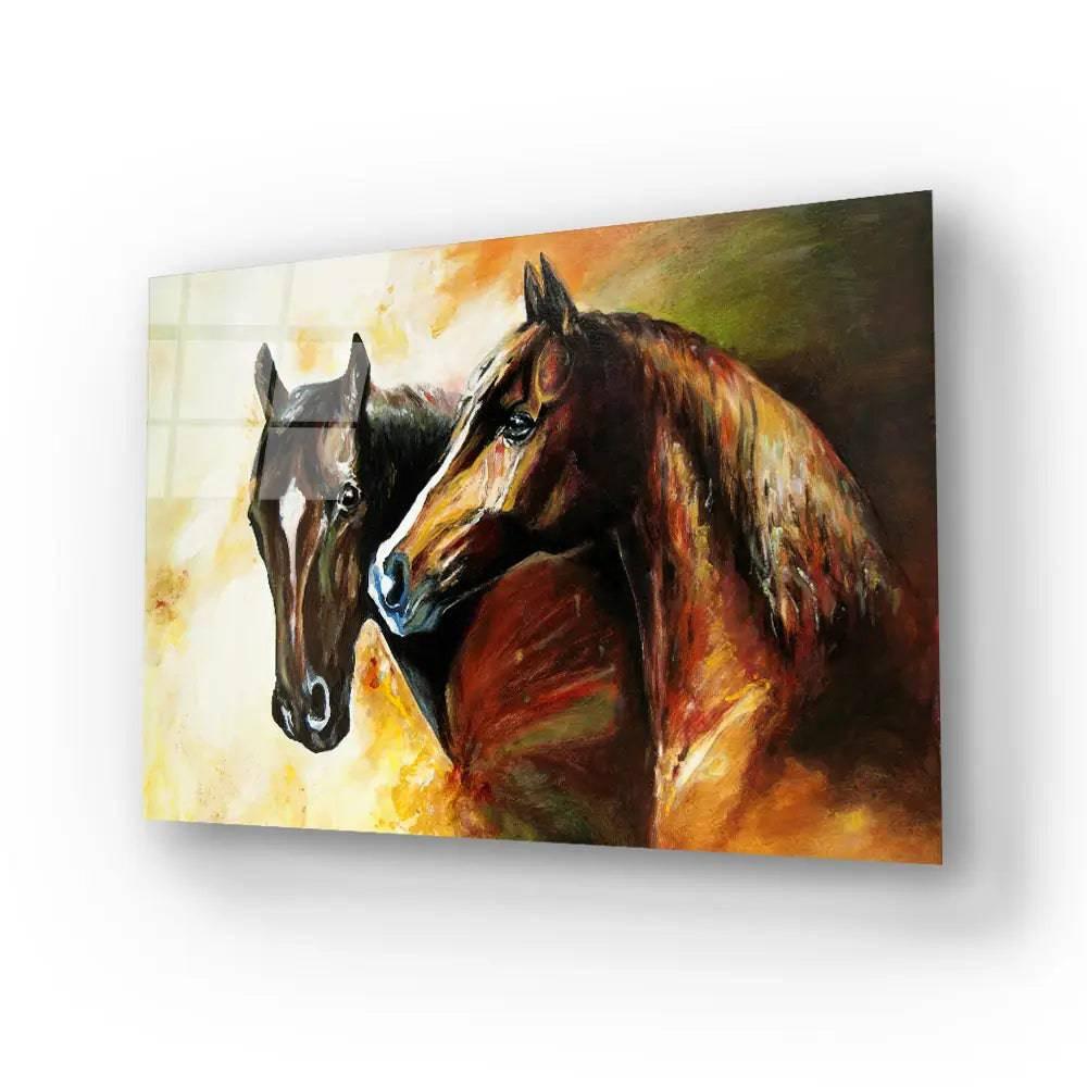 A Pair of Horses Glass Wall Art - DIY - CreoGlass®