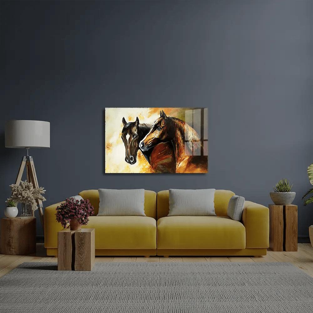 A Pair of Horses Glass Wall Art - DIY - CreoGlass®