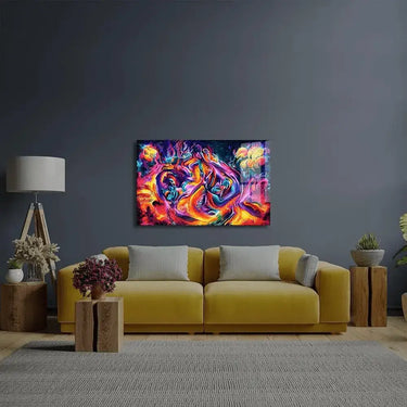 Abstract Colorful Canvas Texture Glass Wall Art - DIY - CreoGlass®