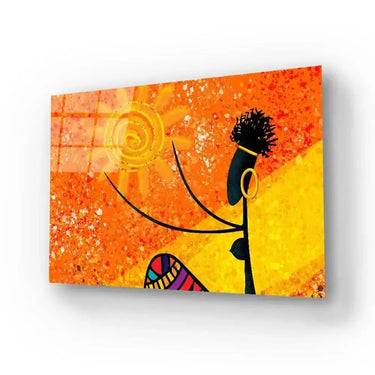 African Girl Holds Sun Glass Wall Art - DIY - CreoGlass®