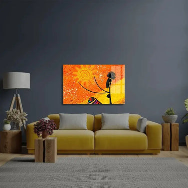 African Girl Holds Sun Glass Wall Art - DIY - CreoGlass®