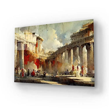 Ancient Rome Pillars Roman Architecture Antique Monument European Forum Glass Wall Art - DIY - CreoGlass®