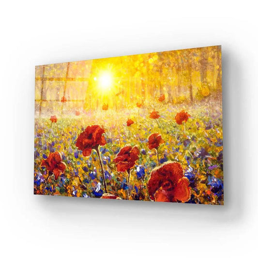 Beautiful Field Flowers Glass Wall Art - DIY - CreoGlass®