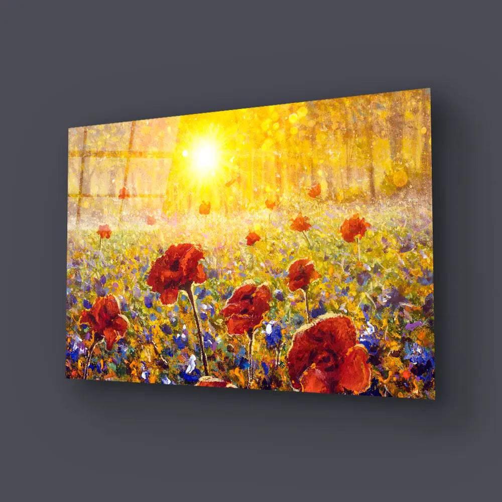 Beautiful Field Flowers Glass Wall Art - DIY - CreoGlass®