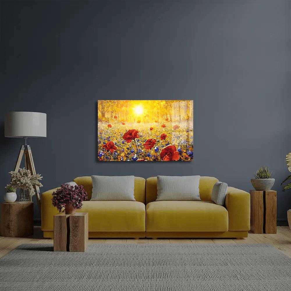 Beautiful Field Flowers Glass Wall Art - DIY - CreoGlass®