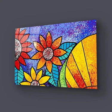 Colorful Flowers Glass Wall Art - DIY - CreoGlass®