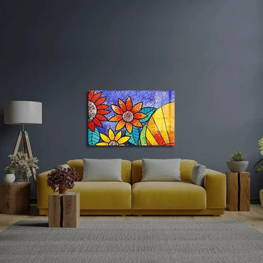 Colorful Flowers Glass Wall Art - DIY - CreoGlass®