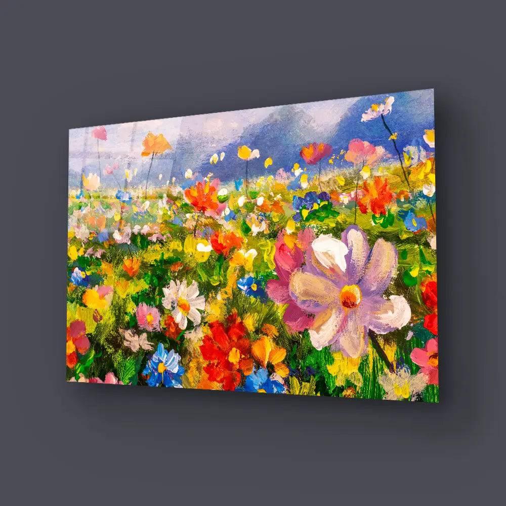 Flowers Monet Meadow Glass Wall Art - DIY - CreoGlass®