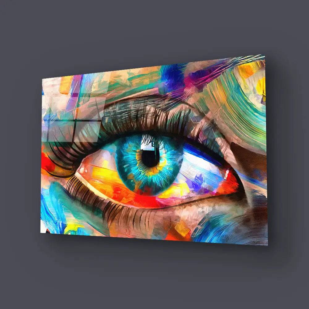 Fluorit Conceptual Abstract Picture Eye Glass Wall Art - DIY - CreoGlass®