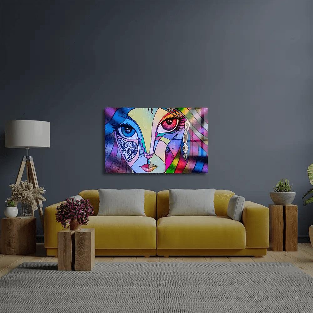 Girl Portrait Beauty Woman Glass Wall Art - DIY - CreoGlass®