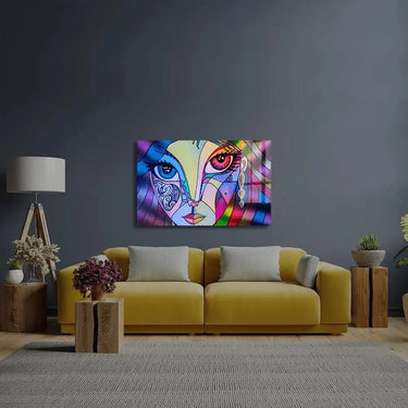 Girl Portrait Beauty Woman Glass Wall Art - DIY - CreoGlass®