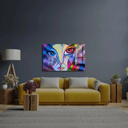 Girl Portrait Beauty Woman Glass Wall Art - DIY - CreoGlass®
