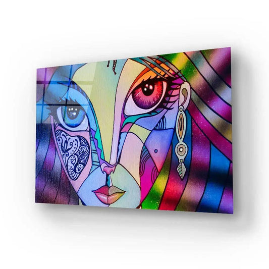 Girl Portrait Beauty Woman Glass Wall Art - DIY - CreoGlass®