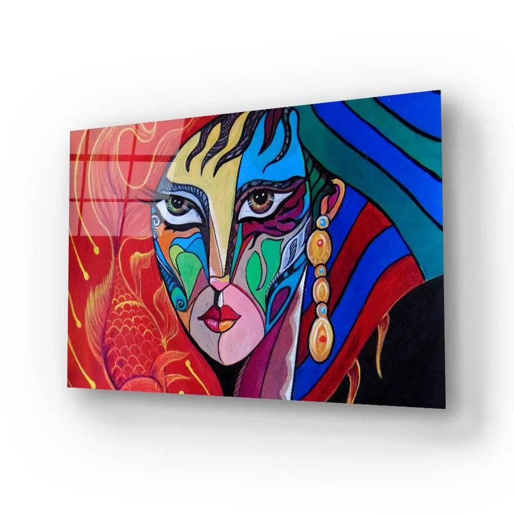Girl Portrait Lovely Elegant Woman Glass Wall Art - DIY - CreoGlass®