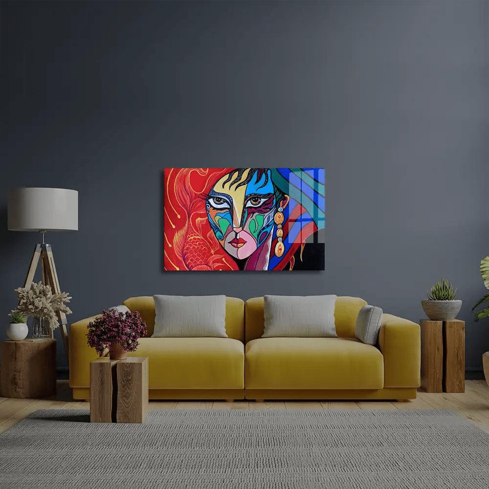 Girl Portrait Lovely Elegant Woman Glass Wall Art - DIY - CreoGlass®