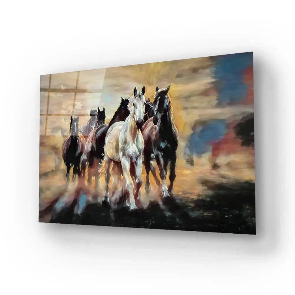 Herd Arabian Horses Glass Wall Art - DIY - CreoGlass®