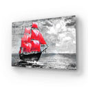 Scarlet Sails Ship Ocean Glass Wall Art - DIY - CreoGlass®