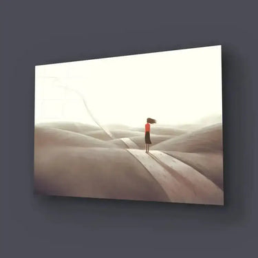 Success Hope Way Ambition Woman Floating Road Glass Wall Art - DIY - CreoGlass®