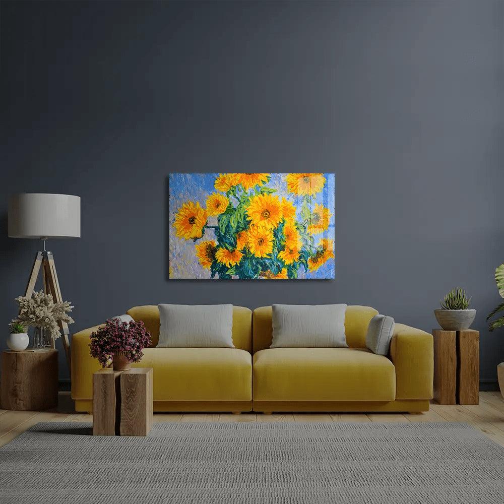 Sunflowers C MONET Glass Wall Art - DIY - CreoGlass®