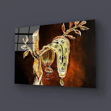 The Memory Constancy Brooch Gold Diamonds Enamel Watch Glass Wall Art - DIY - CreoGlass®