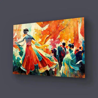 Traditional Folk Dance Woman Dancing Big Hall Glass Wall Art - DIY - CreoGlass®