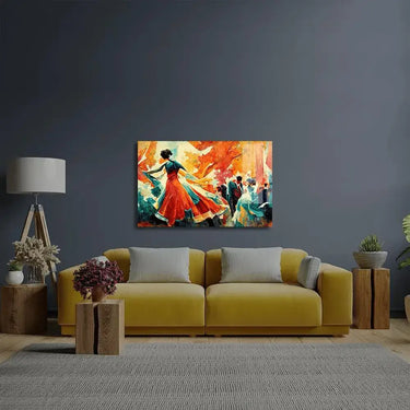 Traditional Folk Dance Woman Dancing Big Hall Glass Wall Art - DIY - CreoGlass®