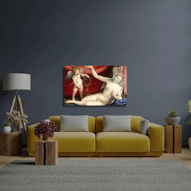 Venus Cupid Italian Renaissance Glass Wall Art - DIY - CreoGlass®