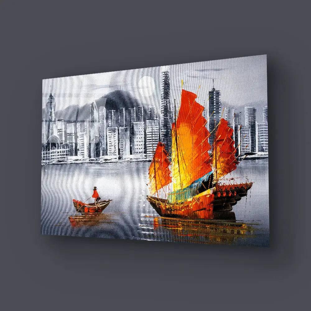 Victoria Harbor Hong Kong Glass Wall Art - DIY - CreoGlass®