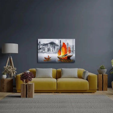 Victoria Harbor Hong Kong Glass Wall Art - DIY - CreoGlass®