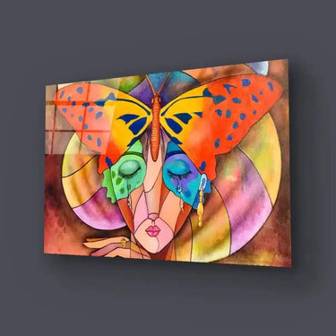 Woman Cubism Face Glass Wall Art - DIY - CreoGlass®