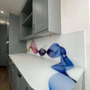 Rainbow Printed Wave 10mm Scratch Resistant Glass Worktop - CreoGlass®