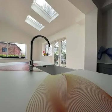 Rainbow Printed Wave 10mm Scratch Resistant Glass Worktop - CreoGlass®