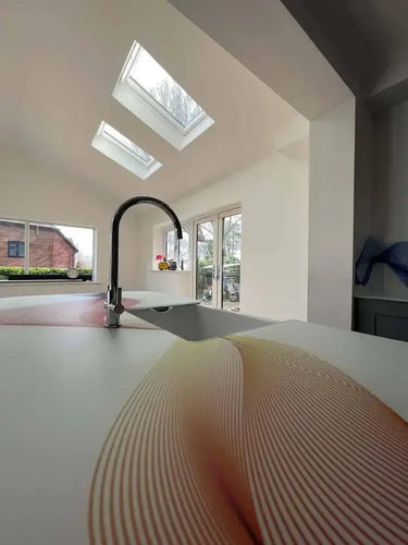 Rainbow Printed Wave 10mm Scratch Resistant Glass Worktop - CreoGlass®