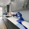 Rainbow Printed Wave 10mm Scratch Resistant Glass Worktop - CreoGlass®